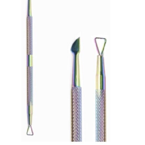 Pinza Pusher Para Uñas Doble Uso Oro Rosa O Tornasol